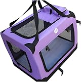 HugglePets Foldable Fabric Pet Crate Carrier Purple Large 70x52cm view 3