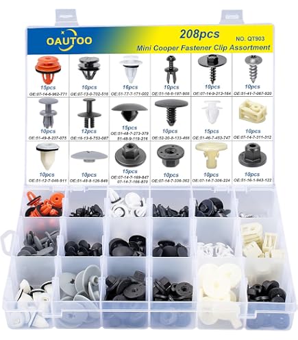 Beautycom 20-Pack White Fender Flare & Trim Panel Clips For Mini Cooper S