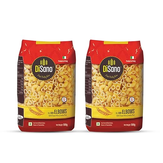 DiSano Durum Wheat Pasta, Elbow,1 kg (2 x 500g)