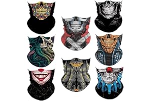 WYSUMMER 8PCS Scarves Bandanas Face Tube Black Headband, Motorcycle Multi Function Headwear Hat Scarf Neck Warmer Balaclava