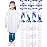 Xtinmee Kids Lab Coat Set Halloween Doctor Costume with Goggles ID Card Kit Science Dentist Doctor Dress Up