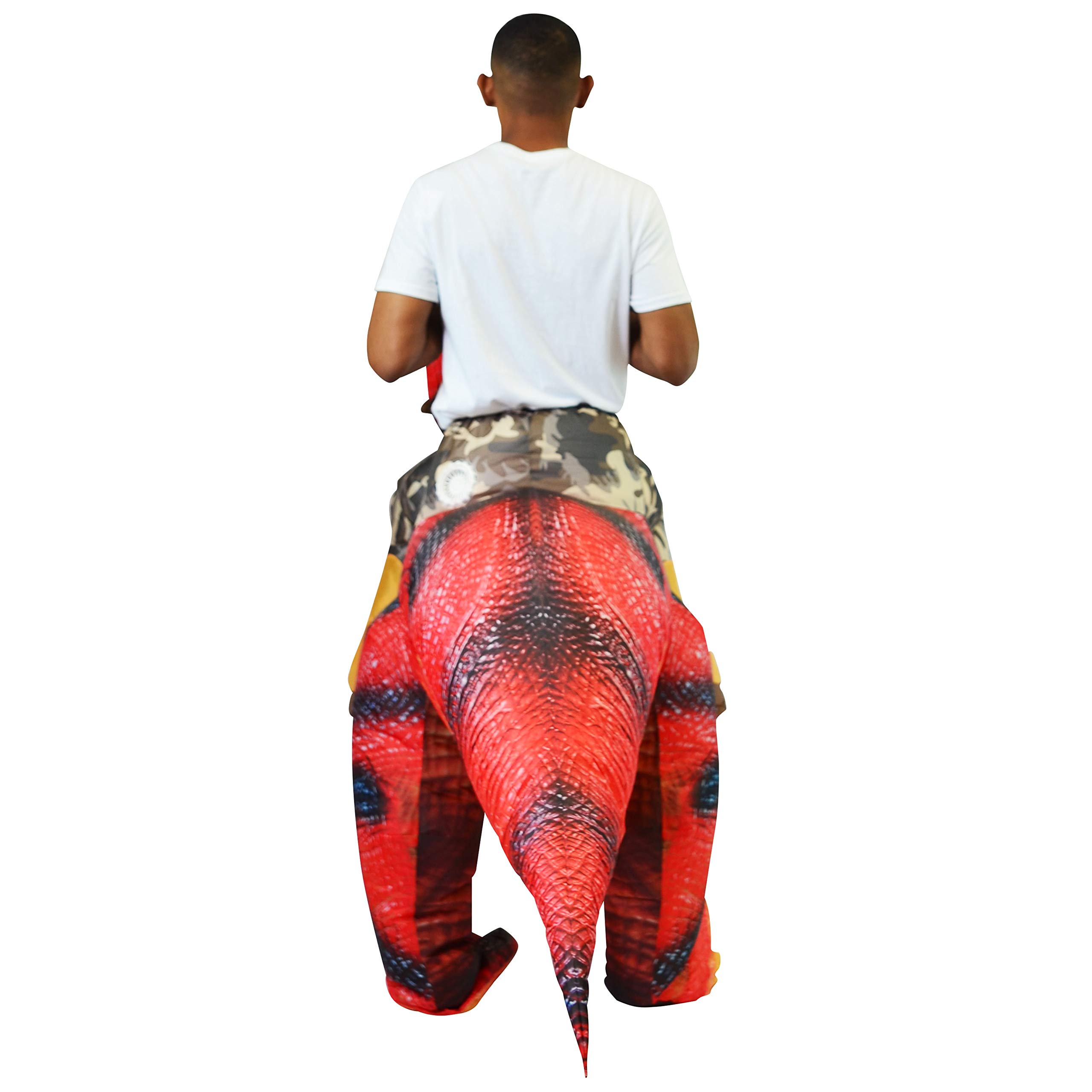 Inflatable Raptor Rider Costume Mua Spooktacular Creations Inflatable Costume Raptor Halloween Riding a ...