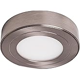 Armacost Lighting PureVue 233411 Dimmable LED Puck Light - Soft Bright White, Brushed Steel Finish
