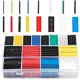 Ginsco 580 pcs 2:1 Heat Shrink Tubing Kit 6 Colors 11 Sizes Assorted Sleeving Tube Wrap Cable Wire Kit for DIY