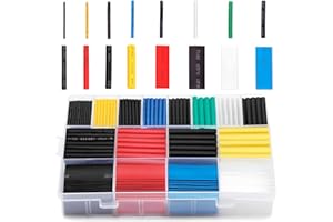 Ginsco 580 pcs 2:1 Heat Shrink Tubing Kit 6 Colors 11 Sizes Assorted Sleeving Tube Wrap Cable Wire Kit for DIY