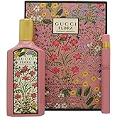 Gucci Flora Gorgeous Gardenia Gift Set for Women Eau de Parfum Spray 3.3 Ounce + Travel spray EDP 0.33 Oz