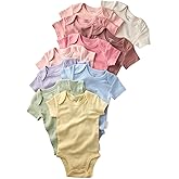 Butterblu baby-girls Avery 10-pack Short Sleeve Bodysuits 100% Organic Cotton for Baby Boys & Girls