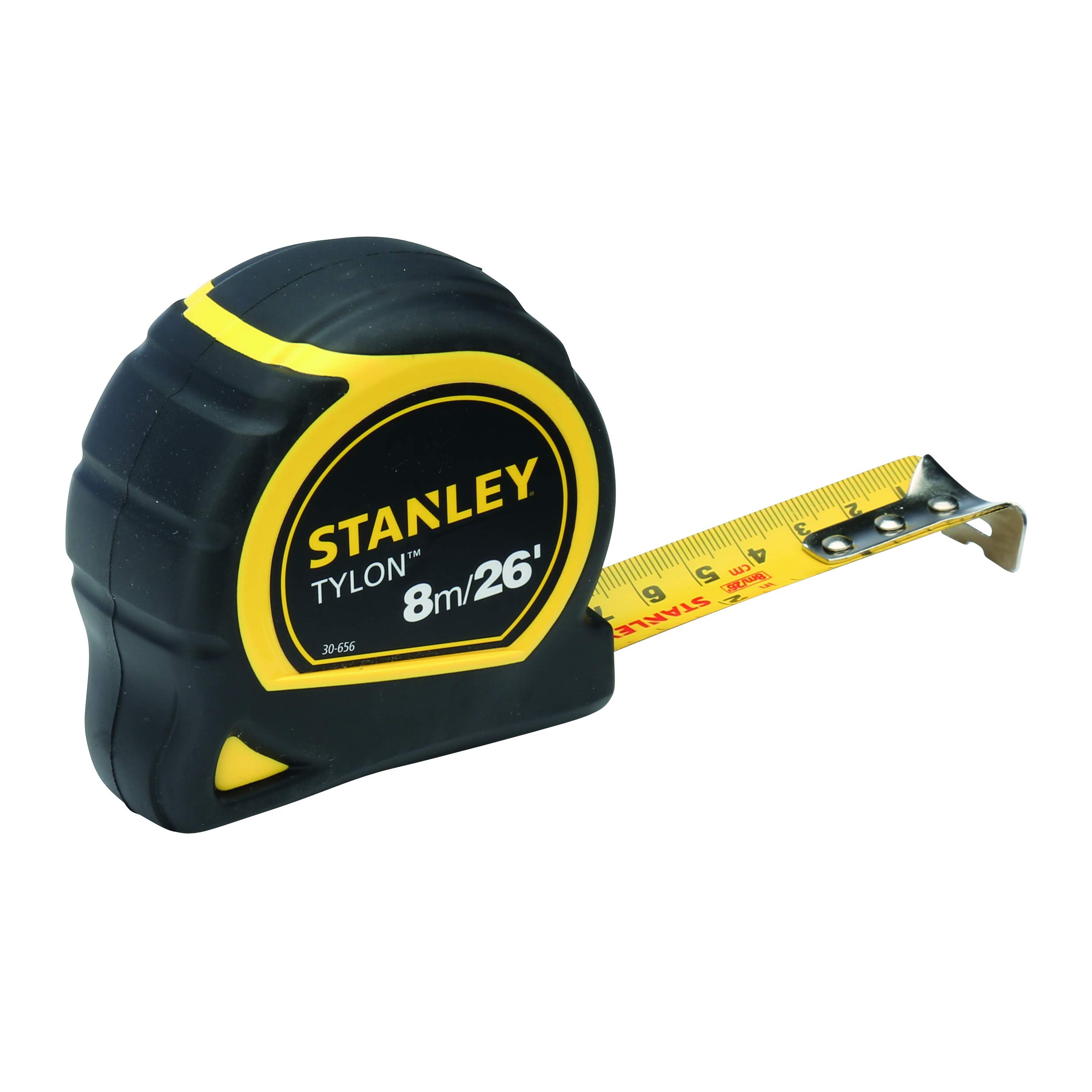 STANLEY Tape Measure 8m/25mm Wide Compact Case with Cushioned Grip Metric and Imperial System 1-30-656 — image 1