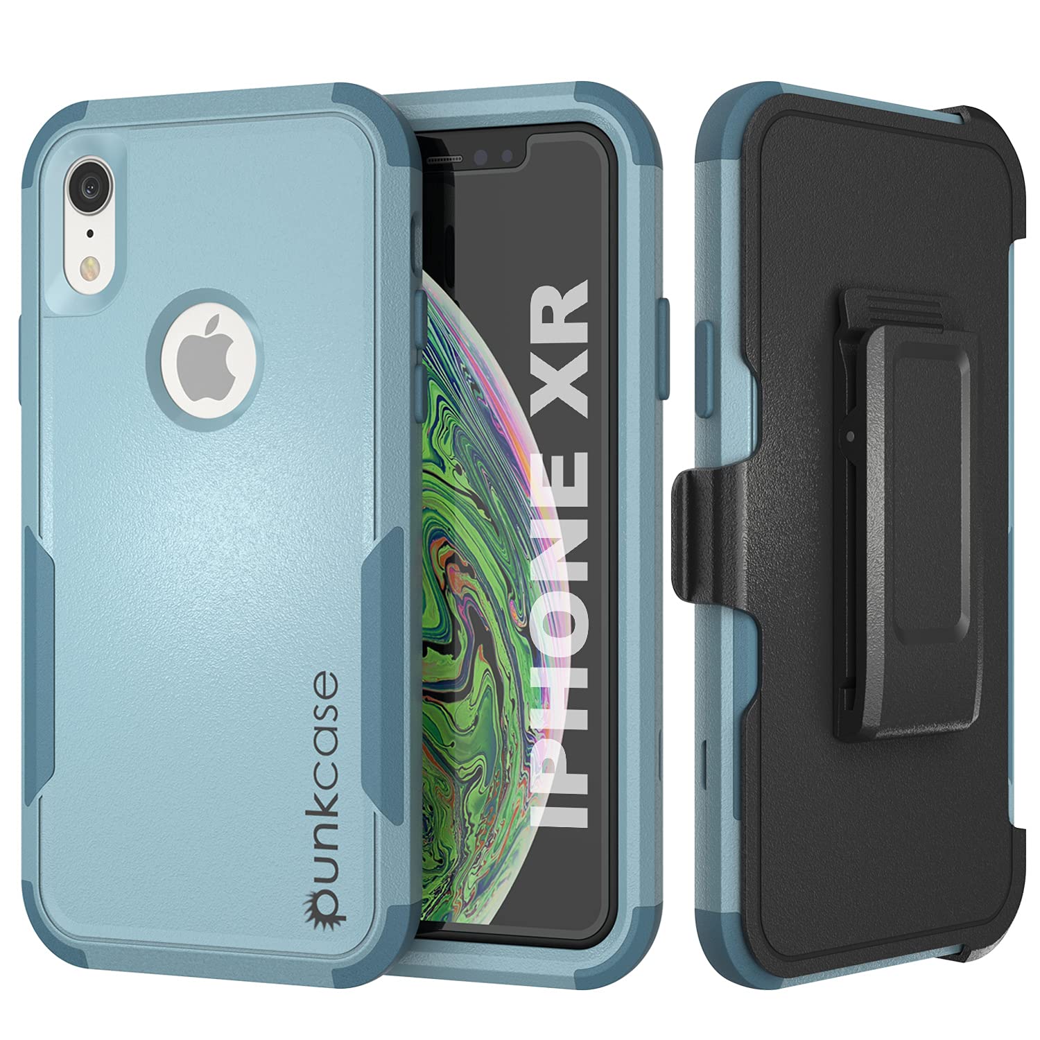 Punkcase for iPhone XR Belt Clip Holster Case [Patron Series] 4-1 Rugged & Protective Multilayer Phone Cover W/Integrated Kickstand for iPhone XR (6.1") (2018) [Mint]