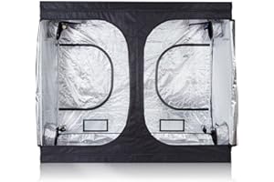 iPower 80"x80"x78" Mylar Hydroponic Water-Resistant Grow Tent with Observation Window and Removable Floor Tray, Tool Bag for Indoor Plant Seedling, Propagation, Blossom, etc
