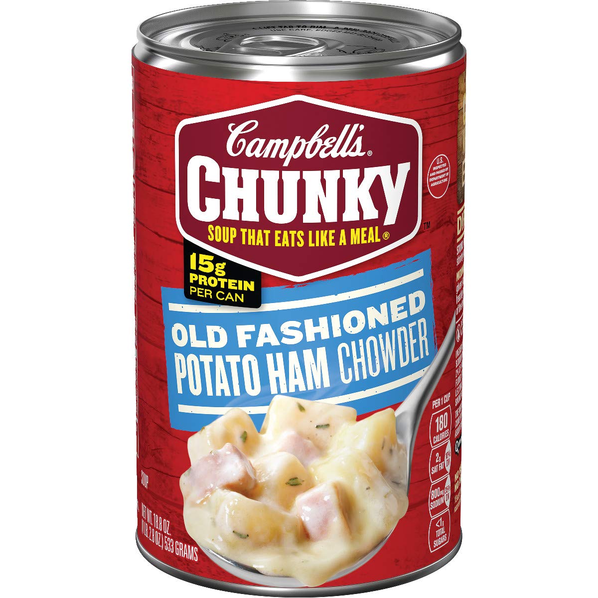 Campbell's chunky soup Water potato, cooked ham-Water added (cured w/Water, salt, sugar, sodium phosphate, sodium ascorbate, s (051000038685)