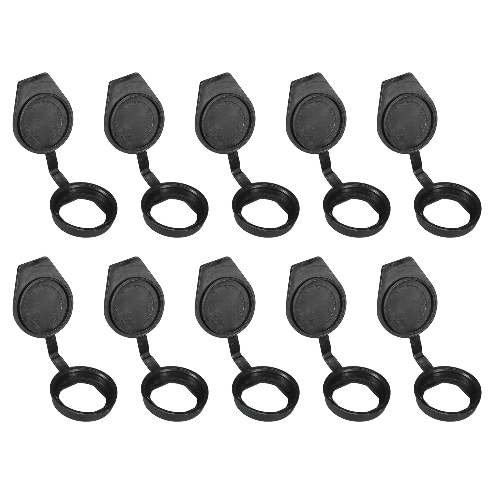 PATIKIL 22mm Door Lock Dust Cover, 10 Pack PE Plastic Waterproof Keys Panel Cam Lock Dust Cover Cap for 22mm Cam Lock, Black