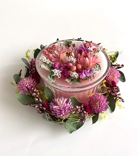 Amazon Co Jp アロマワックス フラワーカップ と リース のセット ピンク ホーム キッチン