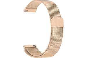 Mugust Stainless Steel Metal Watch Band for Men Women, Quick Release Watch Strap Adjustable Metal Mesh Solo Loop Bracelet Replacement Wristband 20mm 22mm