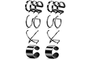 Tornito 4-10 Pairs Stainless Steel Ear Cuff Helix Cartilage Clip On Wrap Earrings Fake Nose Ring Non-Piercing Adjustable