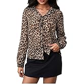 GORGLITTER Women's Leopard Print Button Down Shirt Long Sleeve Collar Cheetah Business Work Dressy Blouse 2025