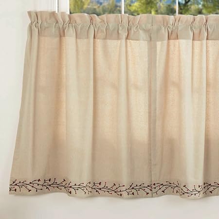 Amazon Com Piper Classics Twig Berry Vine Tier Curtains 36