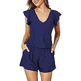 Smismivo Swim Romper with Built in Bra and Pockets Swim Dress Modest One Piece Swimsuit Full Coverage Bathing Suit