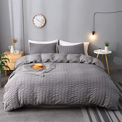 M&Meagle 2-Piece Dark Grey Duvet Cover Set with Zipper Closure