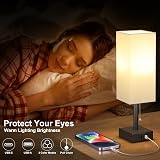 Aooshine Bedside Lamp with USB C+A Ports 3-Color LED Bulb Included view 3