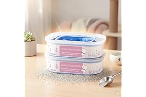 AIMIDODO 2 Pack 28FT Cat Litter Refill Cartridge, Compatible with Pet Genie Standard/Plus/Style Pail Refills, Up to 8 Months of Supply, 7 layer Odor Control Jumbo Refill Cartridge