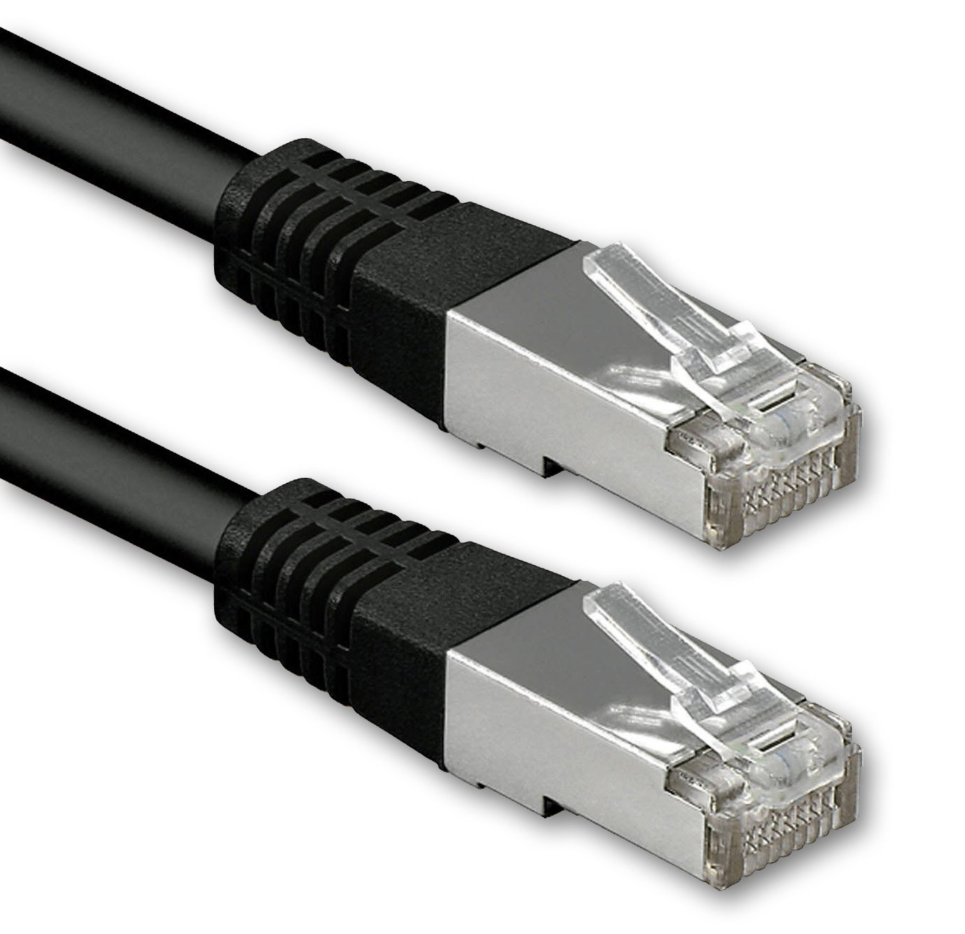 1aTTack.de 2 m black - 1 piece Cat.6 patch cable network cable CAT6 S-FTP Gigabit Lan PIMF CAT 6 copper CU halogen-free Internet DSL game console Smart TV — image 1