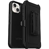 OtterBox iPhone 14 Plus Defender Series Case - Black, Rugged & Durable, with Port Protection, Includes Holster Clip Kickstand