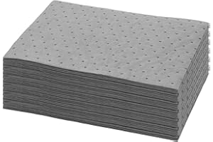 BigKing Oil Absorbent Pads - Heavy Duty, Water & Oil Absorbent Mat, Garage & Kitchen Protector (100 Pcs, White/Grey, 9.8x13 I
