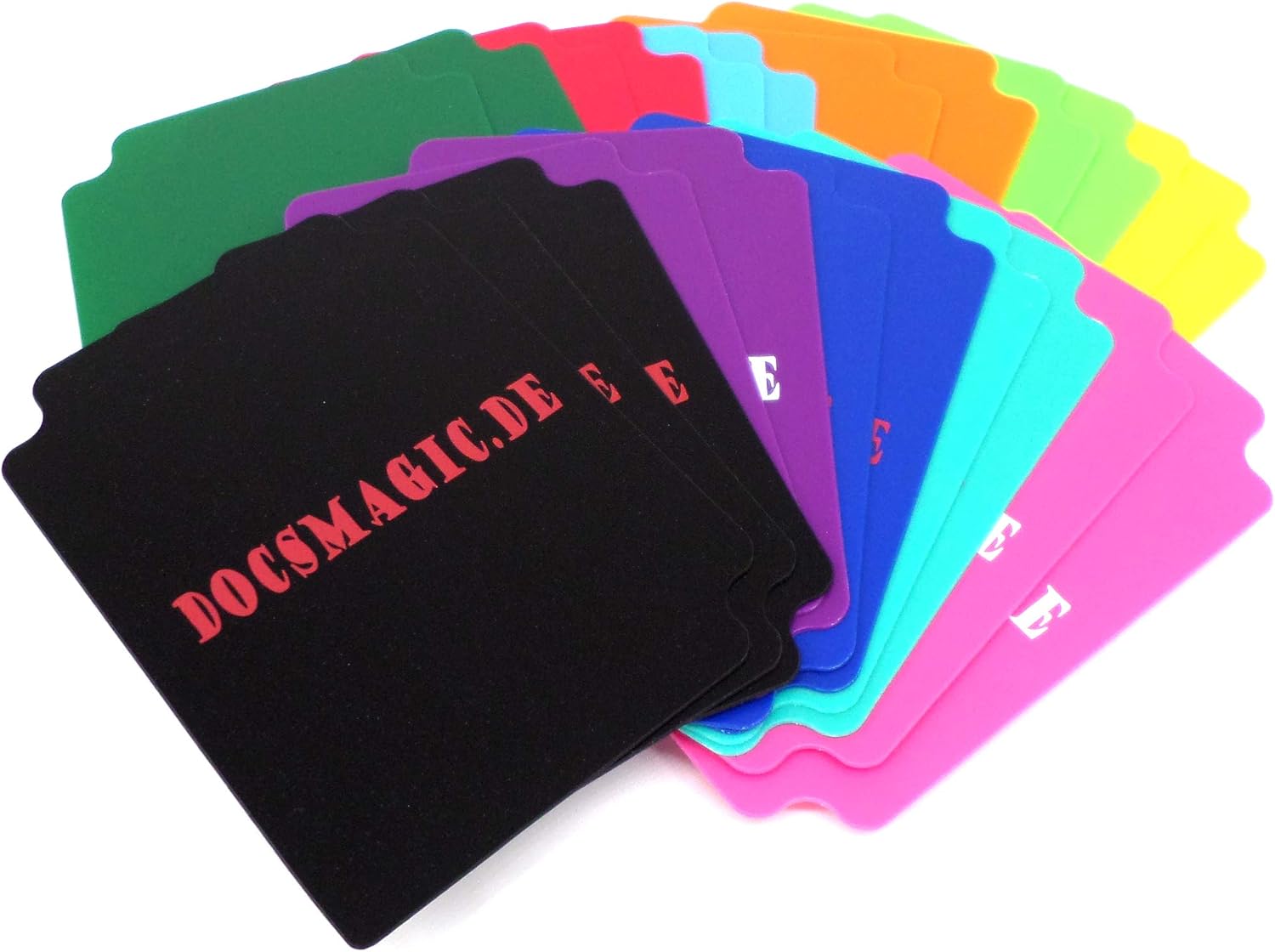 25 Docsmagic.de Trading Card Deck Divider Black Blue Green Red White Yellow Mint Pink Purple Orange Light - MTG PKM YGO