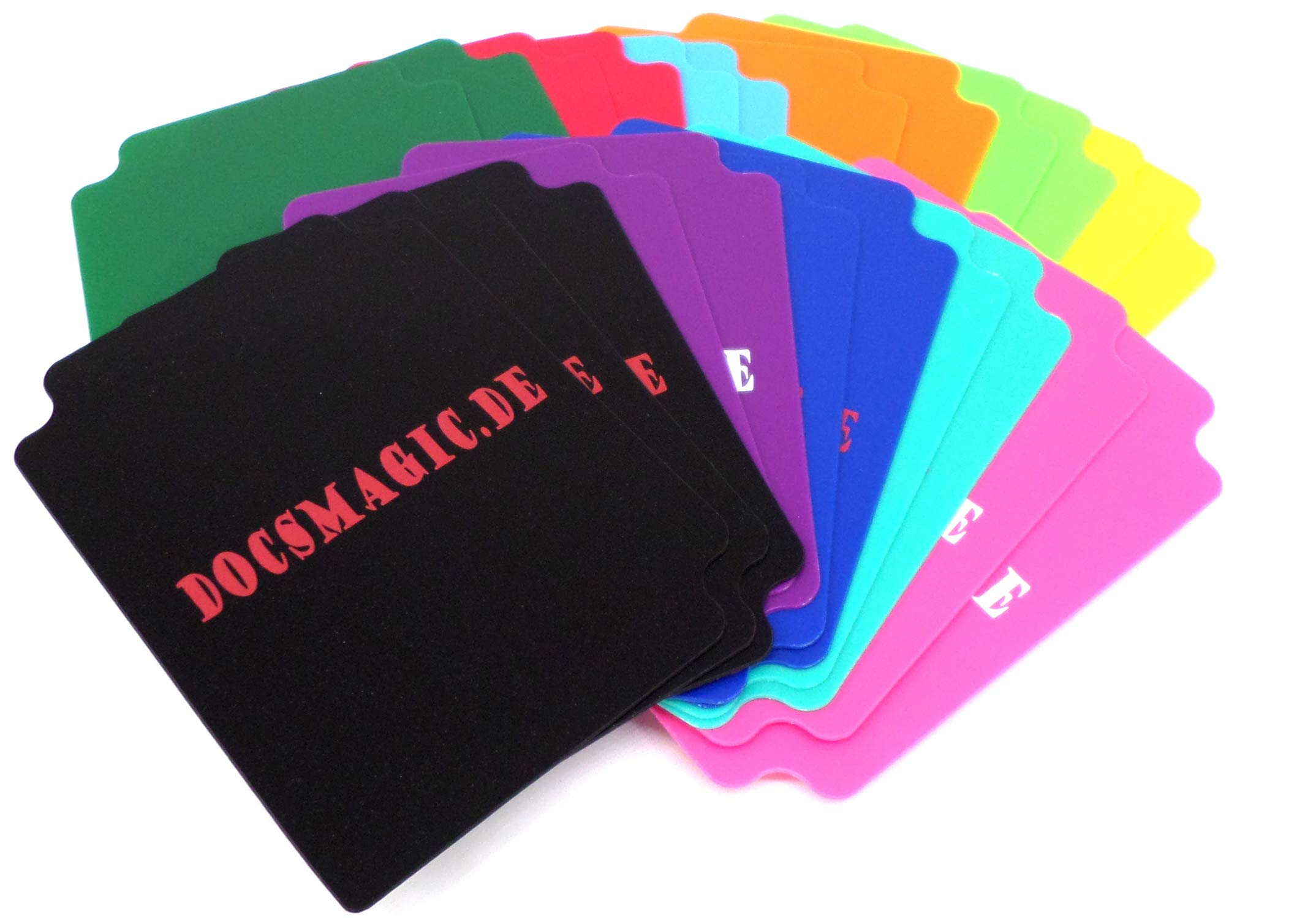 25 Docsmagic.de Trading Card Deck Divider Black Blue Green Red White Yellow Mint Pink Purple Orange Light - MTG PKM YGO