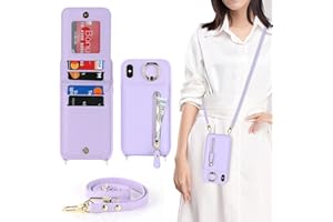 DEYHU iPhone Xs Max Phone Case with Card Holder for Women, iPhone Xs Max Case Wallet with Strap Credit Card Slots Crossbody with Kickstand Zipper Case for iPhoneXsMax- Purple