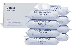 Coterie Baby Wipes, 8 Pack, 448 Count, Unscented Wipes, 99% Purified Water, Plastic-Free & Plant-Derived Fibers, Fragrance Free Hypoallergenic Sensitive Skin Baby Essentials, Clean Ingredients