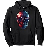 Skull wearing Sunglasses Gothic Goth Skeleton Emo Graphic Pullover Hoodie