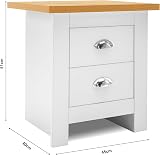 Blisswood 3 Piece Bedroom Set Wardrobe, Chest & Bedside Table - White & Oak view 8