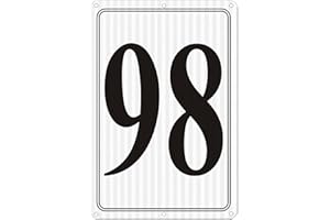 i-CowFun Reflective Aluminum Number Signs 98-12" X 8" Parking Spot Number Signs, Large Reflective Metal Numbered Signs for Floor, Dock, Court, Aisle, Field and Outdoor Use, Weather-Resistant