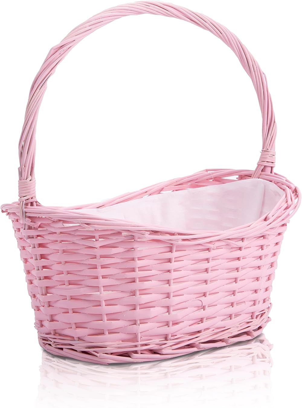 Wickerfield Wicker Wedding Basket Pink Yellow Blue Grey High Handle 31x29x22 cm