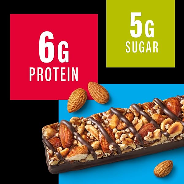 KIND NUT BARS, DARK CHOCOLATE NUTS AND SEA SALT, HEALTHY SNACKS, GLUTEN FREE, LOW SUGAR, 6G PROTEIN, 6 COUNT