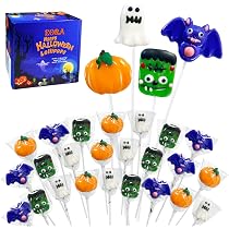 Amazon.com : Halloween Lollipop Suckers Candy 24 Pack, Spooky ...