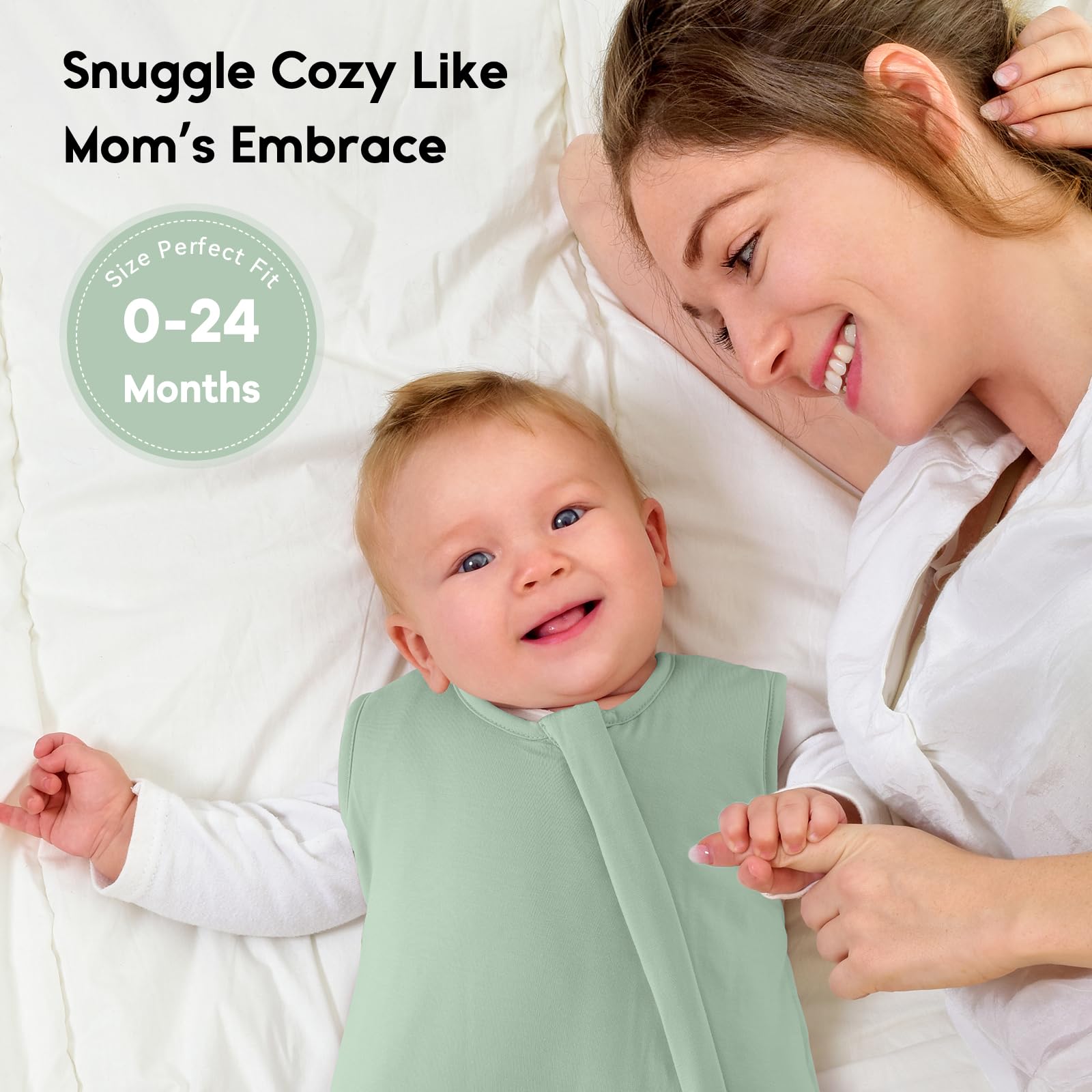 Yoofoss Rayon Made from Bamboo Baby Sleep Sack 6-12 Months 1.0 Tog Baby Wearable Blanket, Super Soft Infant Toddler Sleeping Sack 2-Way Zipper