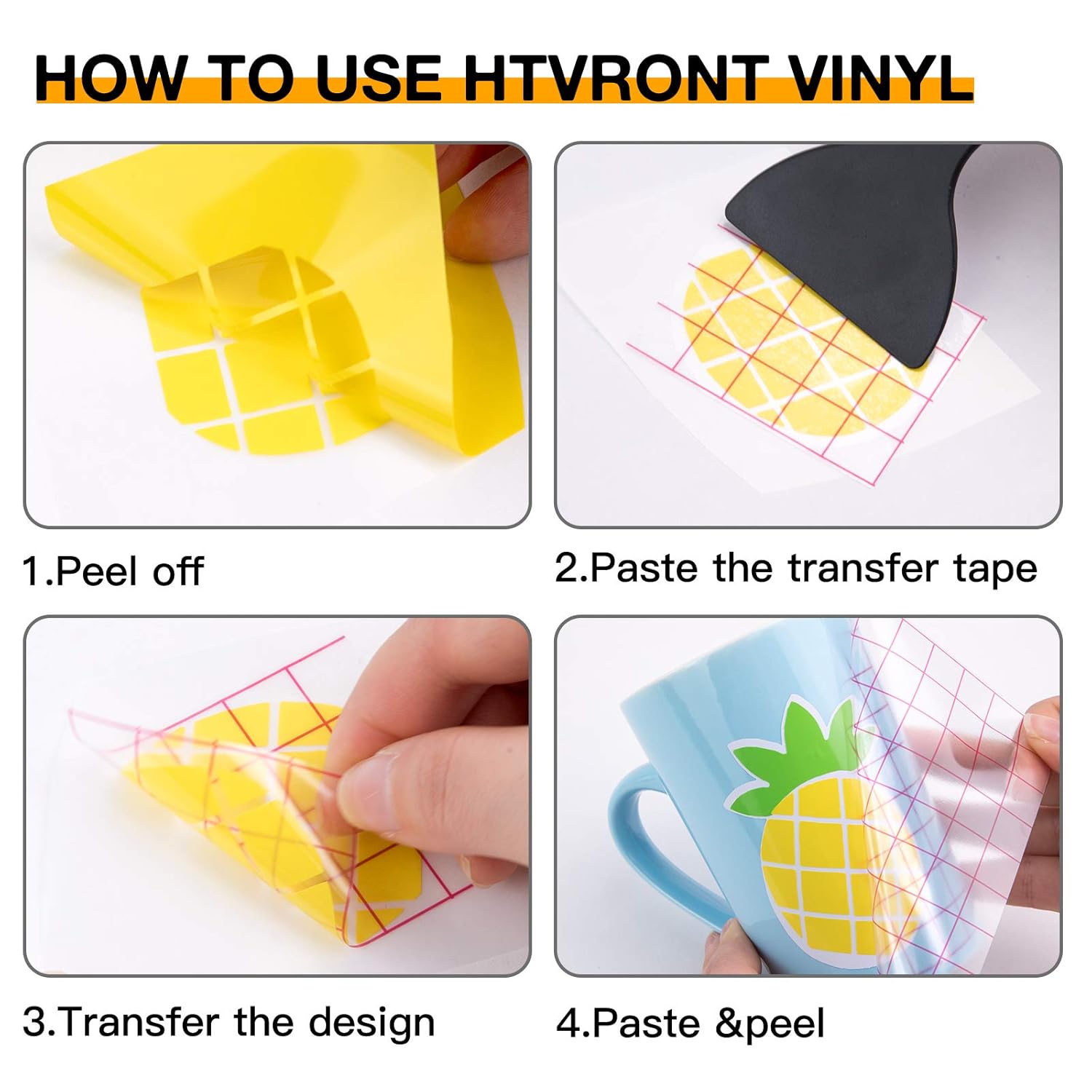 HTVRONT Permanent Vinyl, Adhesive Vinyl for Cricut - 45 Vinyl Sheets 12" x 12" & 5 Transfer Tape Sheets Set for Craft Projects, Signs, Scrapbooking (Multi Color 50pack): Industrial & Scientific