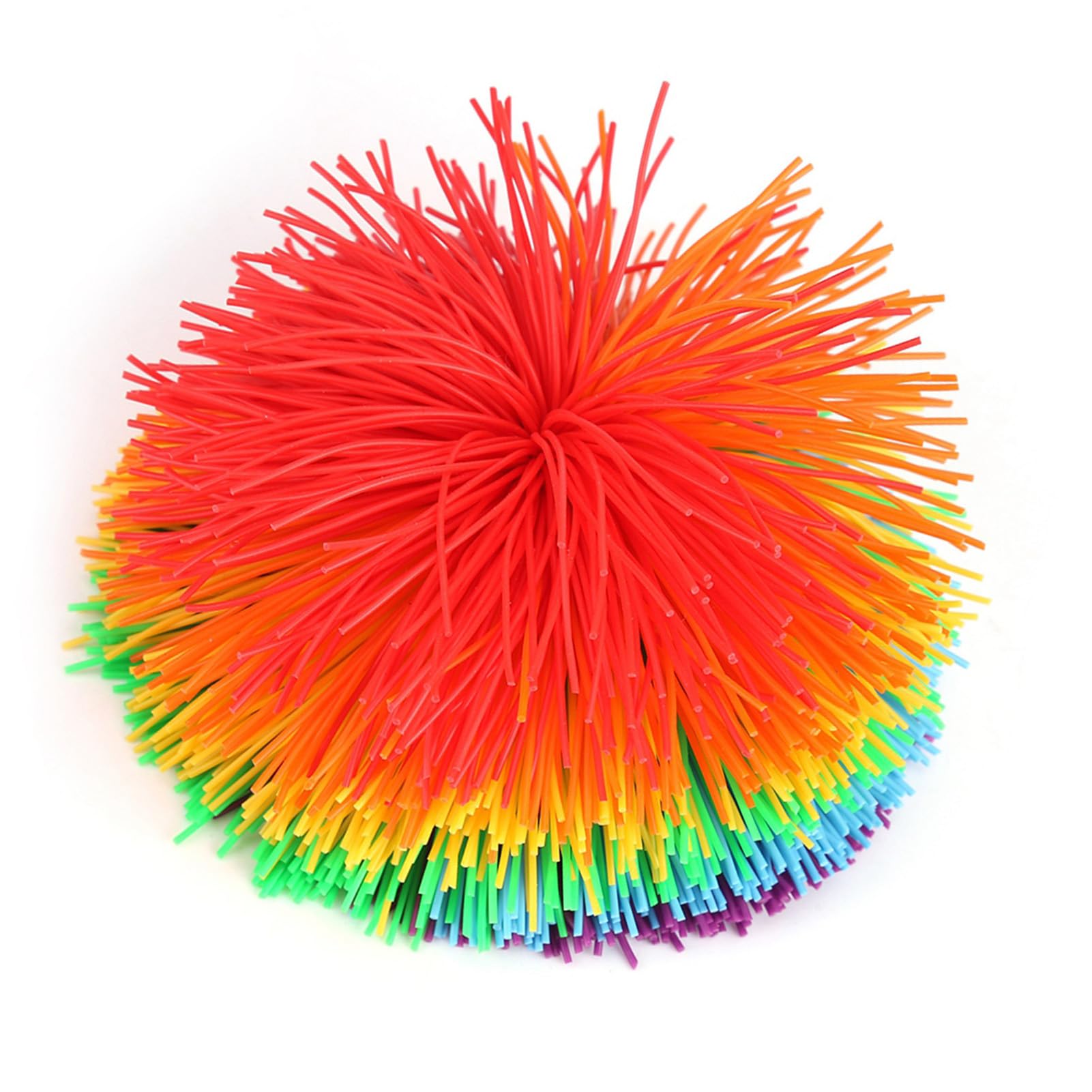 Drfeify Colorful Sensory Toy, Silicone Monkey Stringy Balls Sensory Fidget Stringy Balls Soft Rainbow Pom Bouncy Stress Relief Balls