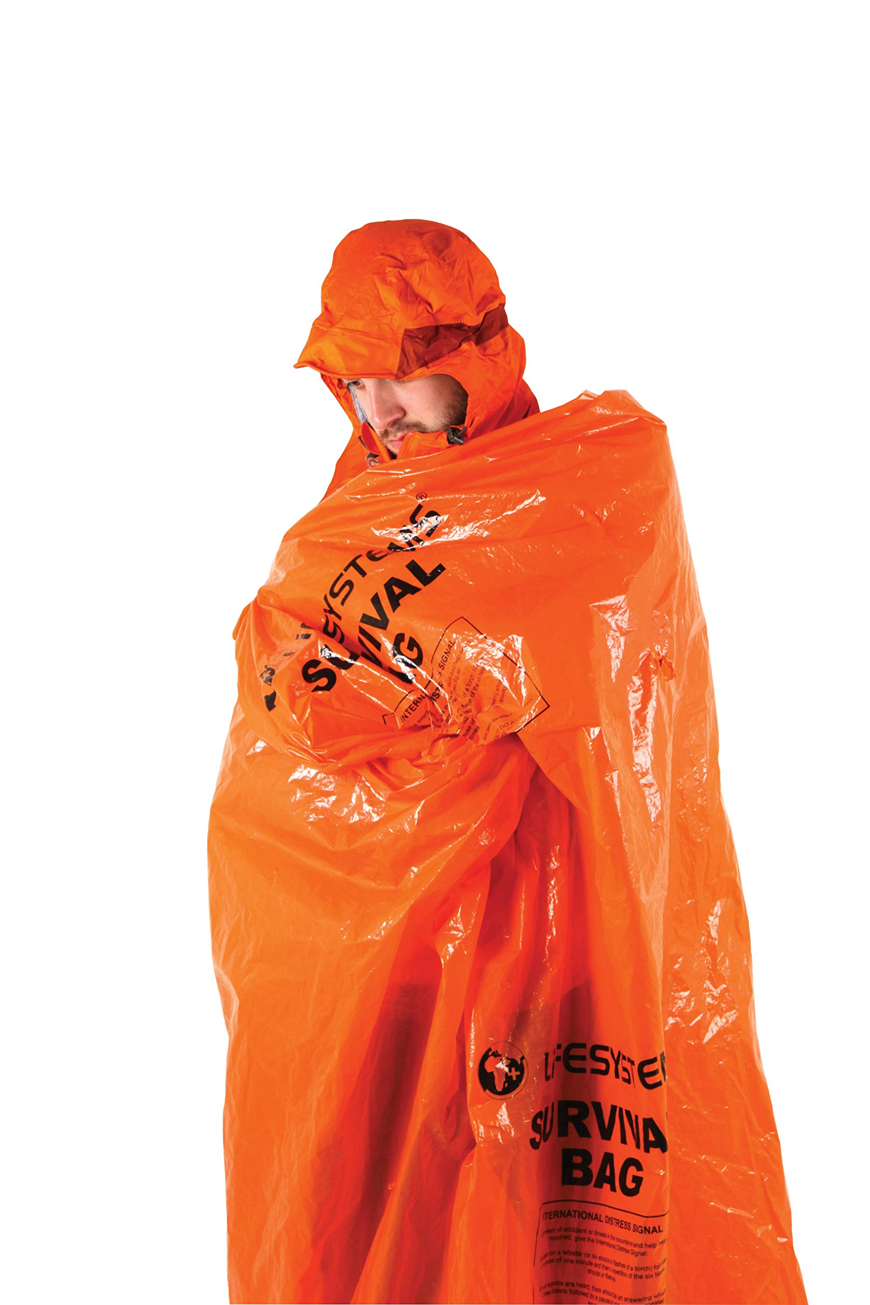 Lifesystems Windproof And Waterproof Orange Survival Bag For 1 to 2 Persons