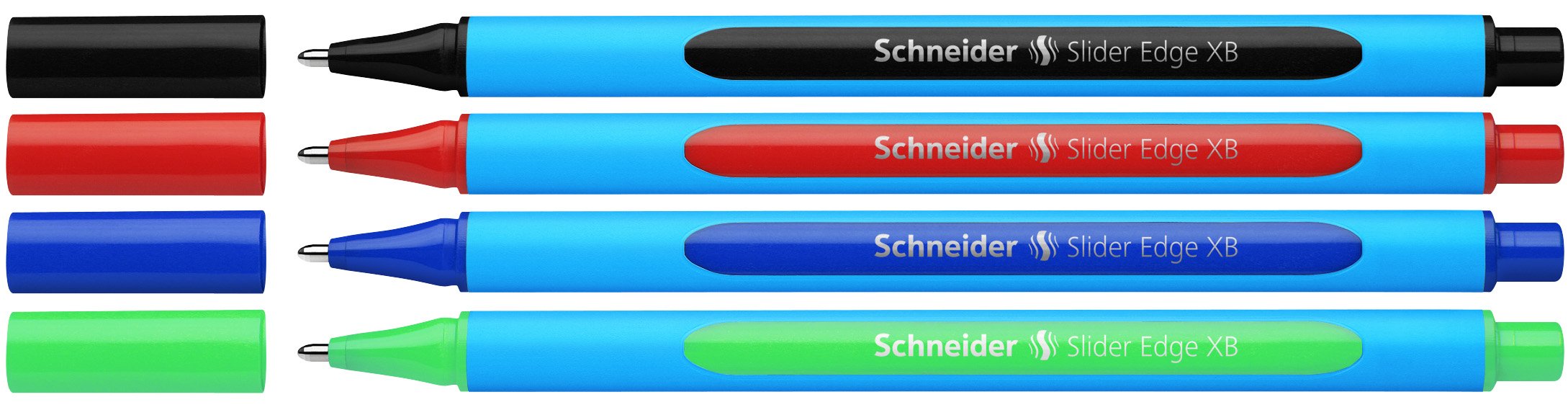 Schneider Slider Edge Pastel XB Ballpoint Pen, Triangular Pen with XB (extra broad) Line Width 4 Items Standard colours