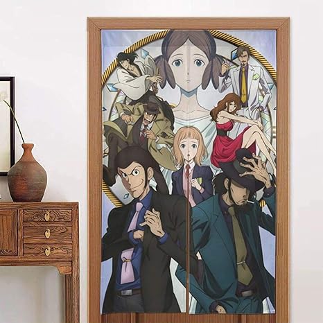 Amazon 和風 Star Heaven ルパン三世 のれん 暖簾 シェードカーテン シールド仕切り 間仕切り 窓掛け カーテン 断熱防寒 防音 暖簾 遮光 目隠し 和風 アニメ 可愛い 呪術廻戦 鬼滅の刃 エヴァンゲリオン 86cm 143cm のれん オンライン通販