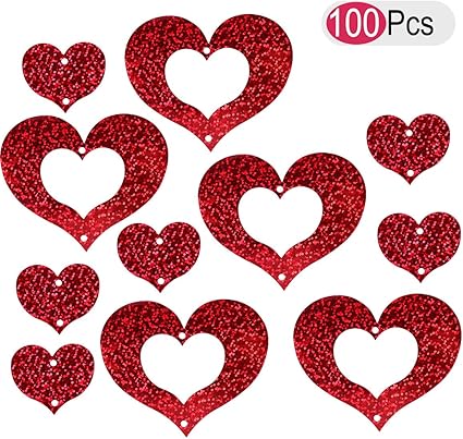 Vosarea Ballon Pendentif Coeur Amour Anniversaire De Mariage Proposition De Mariage Partie Fournitures 100pcs Amazon Fr Cuisine Maison