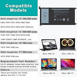 42WH WDX0R Battery for Dell Inspiron 15 5000 7000