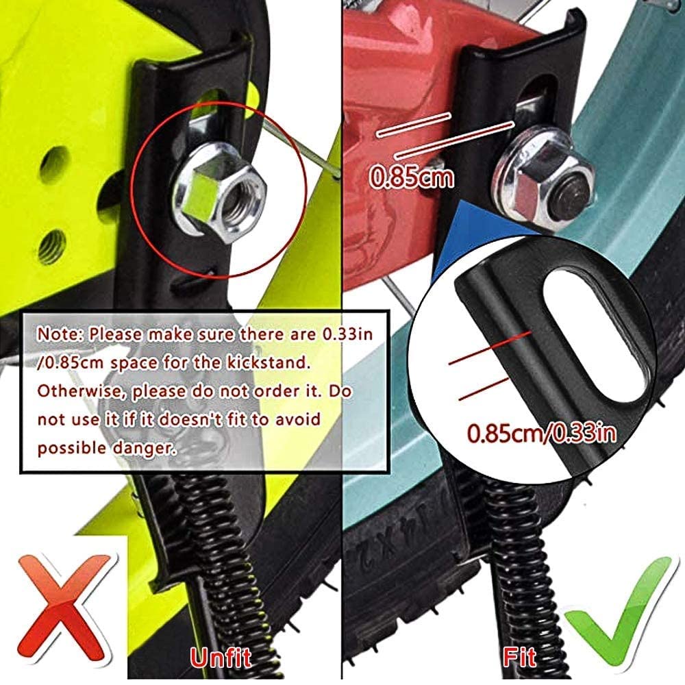 SEISSO Bike Kickstand for Kids Bike, Universal Rear Side Bicycle Kick Stand, Premium Steel with Pad, Replacement Child Kickstand