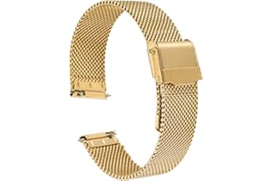 HARFINGTON 316L Stainless Steel Mesh Watch Band Quick Release Adjustable Metal Watch Strap for Men Women