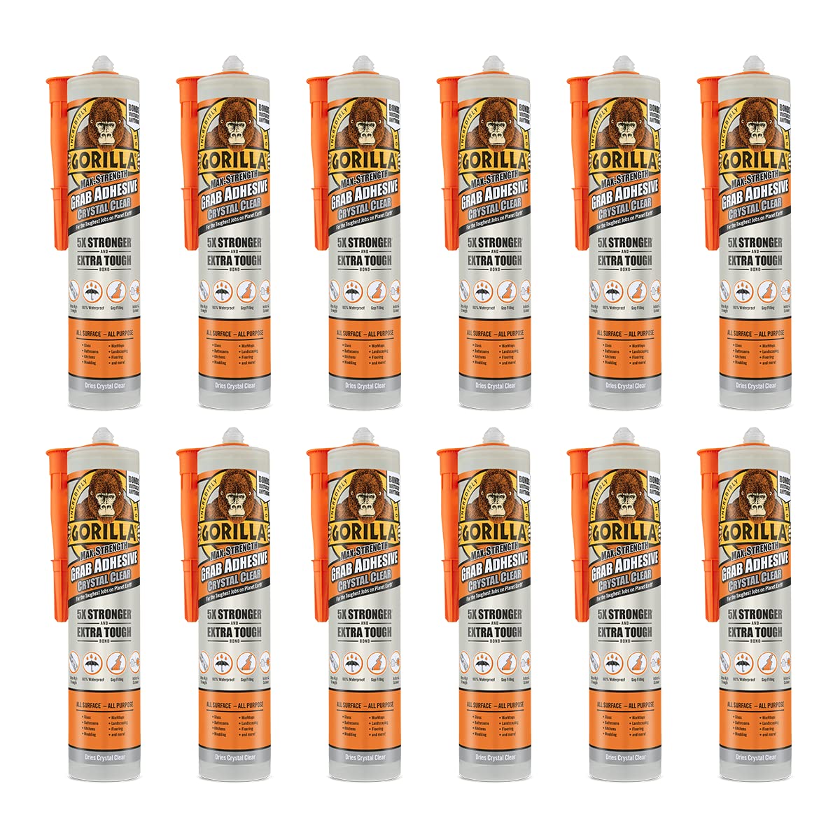 Gorilla Heavy Duty Grab Adhesive Crystal Clear 270ml (Pack of 12)