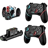 VidPPluing 2 Pack Switch Controllers with Charging Dock, Wireless Switch 2 Pro Controller for Switch 2/Switch/Lite/OLED, Game Controller with Motion Sensor/Vibration/Turbo/Wakeup/Charging Cable